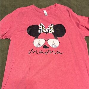 Pink Graphic Tee with Mouse Design